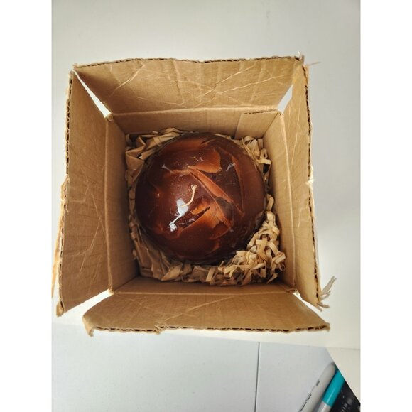 Vintage 5" Round Scented Wax Candle Brown Sphere - Picture 2 of 6